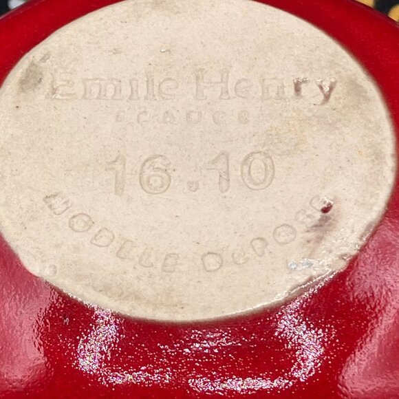 *EMILE HENRY* France Modele Depose 16.10 Red Butter Bell Pot Keeper Crock - Picture 6 of 6